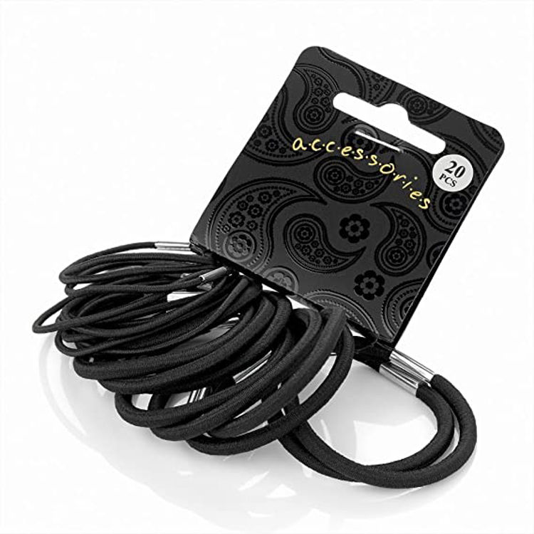 Picture of 20pc Assorted Hair BLACK BANDS